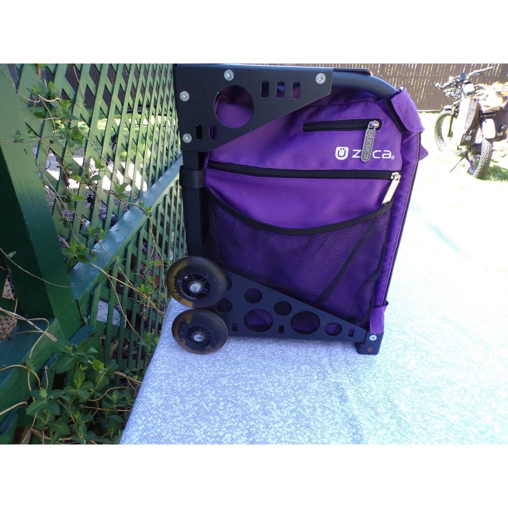 ZÜCA Sport Rolling Bag Purple Mobile Locker Built-in Seat Flashing LED Wheels - Picture 13 of 16